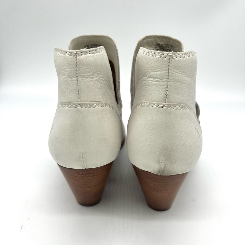 Cream White Frye Reina Cutout Booties Women’s Size 8 1/2 Leather Ankle Boots - Picture 4 of 7